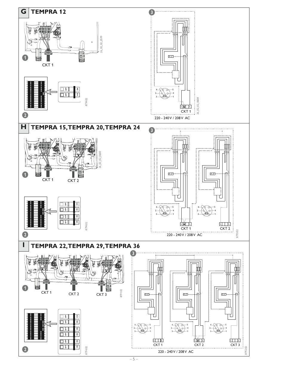 Tempra 12, Ckt 1 ckt 2, Ckt 1 | Ckt 1 ckt 2 ckt 3 | STIEBEL ELTRON Tempra 36 User Manual | Page 5 / 20