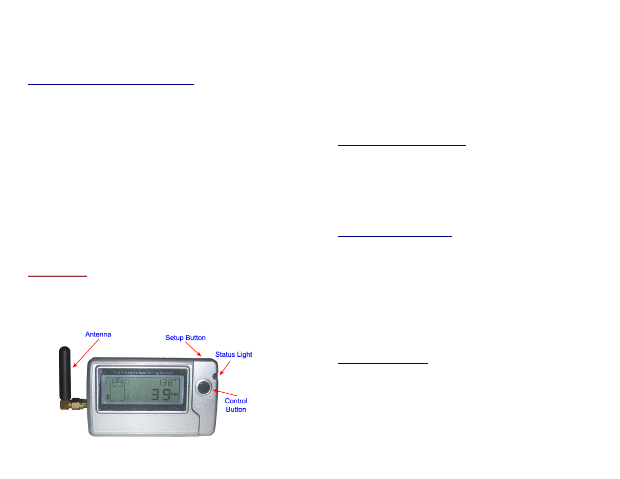 Tire-SafeGuard Tire Pressure Monitoring System TPMS User Manual | Page 2 / 7