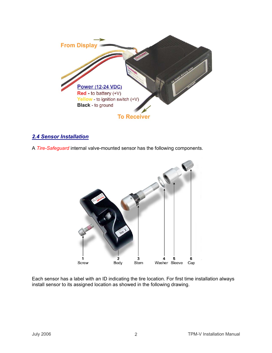 Tire-SafeGuard Tire Pressure Monitoring System TPM-V User Manual | Page 3 / 4