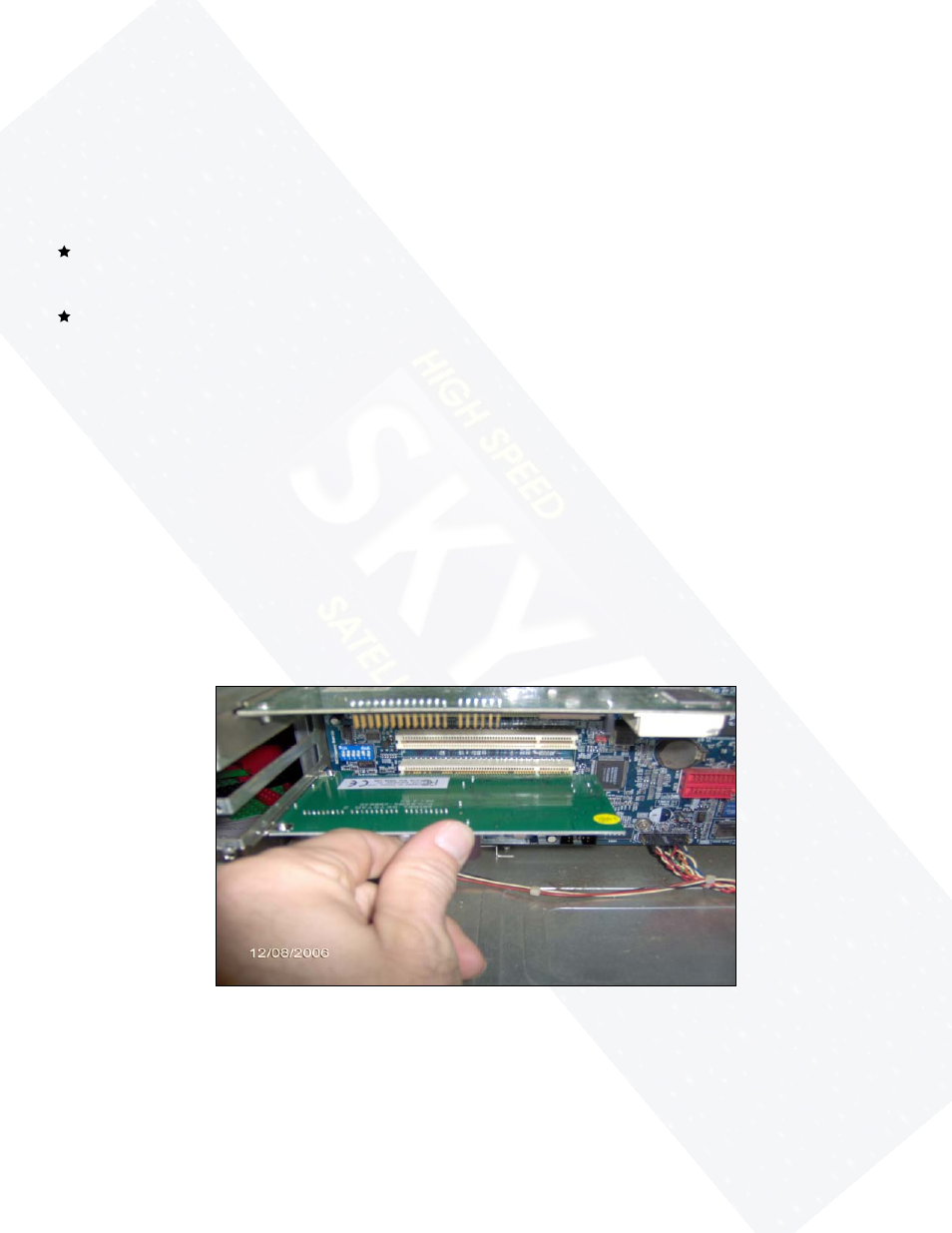 Static electricity warning, Installing the internal b2c2 satellite pci modem | Broadband Products AMC-6 User Manual | Page 4 / 50