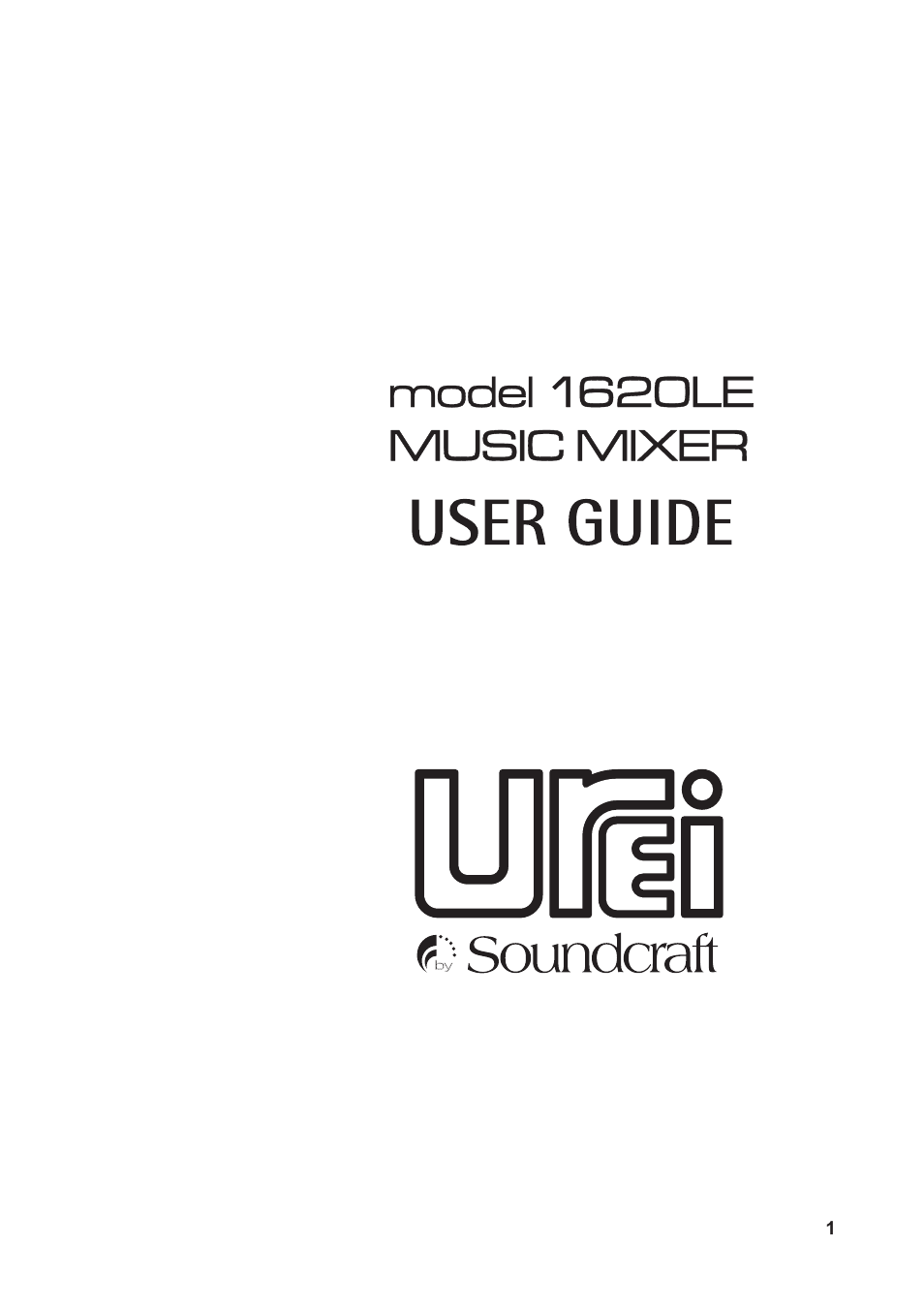 SoundCraft 1620LE User Manual | 32 pages