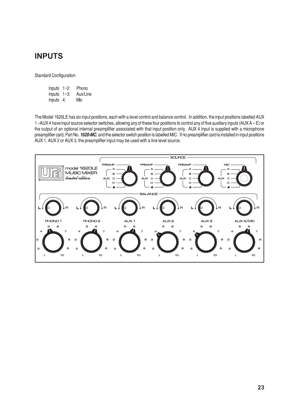 Opera | SoundCraft 1620LE User Manual | Page 23 / 32