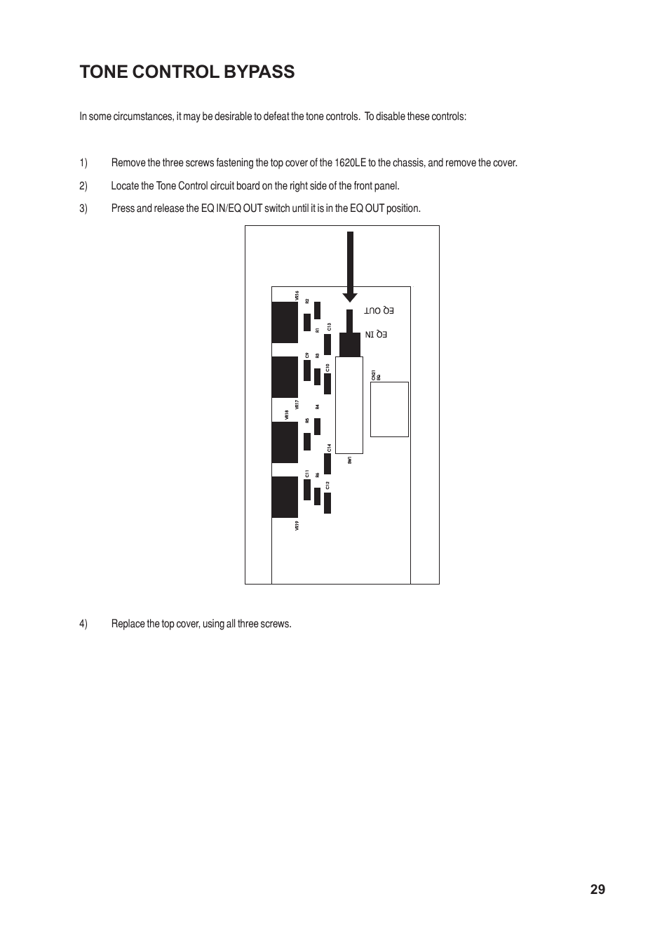 Tone control bypass | SoundCraft 1620LE User Manual | Page 29 / 32