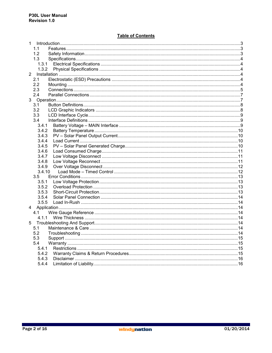 Windy Nation P30L LCD 30A Solar Charge Controller User Manual | Page 2 / 16