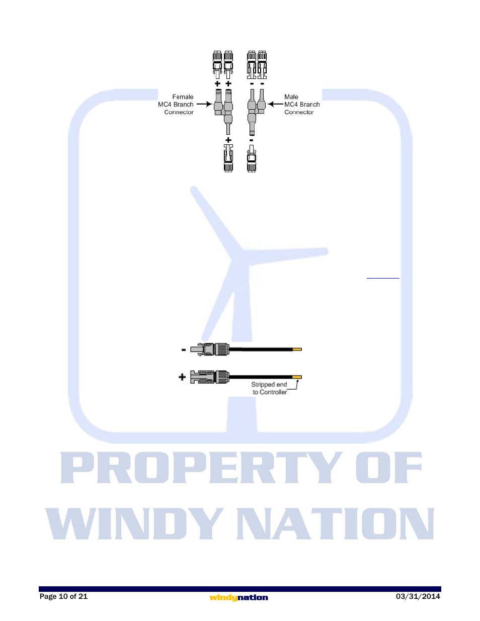4 interconnect panels, 5 connect solar panel(s) to charge controller, Interconnect panels | Connect solar panel(s) to charge controller | Windy Nation Complete Off-Grid Solar Kit User Manual | Page 10 / 21
