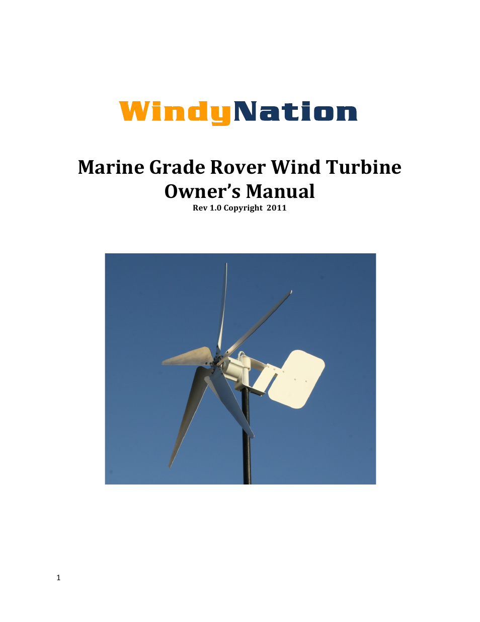 Windy Nation Rover Marine Grade User Manual | 12 pages