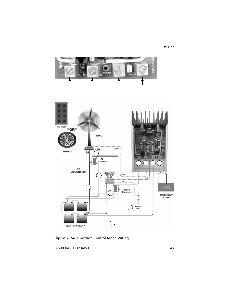 Figure 2-24, Diversion control mode wiring | Windy Nation Xantrex C Series Multifunction DC Controller User Manual | Page 67 / 114