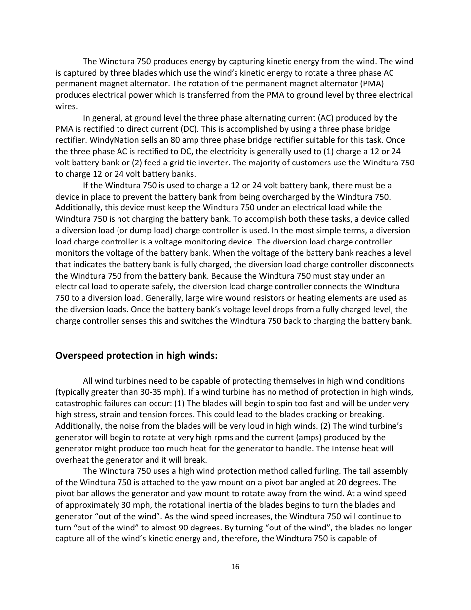 Windy Nation Windtura 750 (No Slip Ring version) User Manual | Page 16 / 18