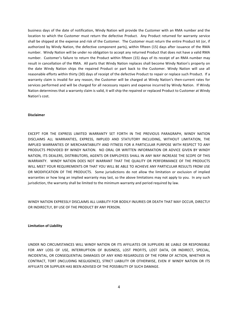 Windy Nation Windtura 750 (No Slip Ring version) User Manual | Page 4 / 18