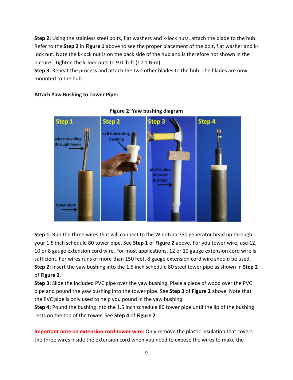 Windy Nation Windtura 750 (No Slip Ring version) User Manual | Page 9 / 18