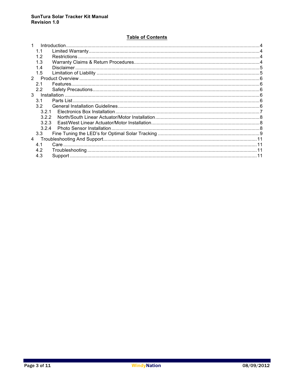 Windy Nation Suntura Series Solar Tracker Electronics User Manual | Page 3 / 11