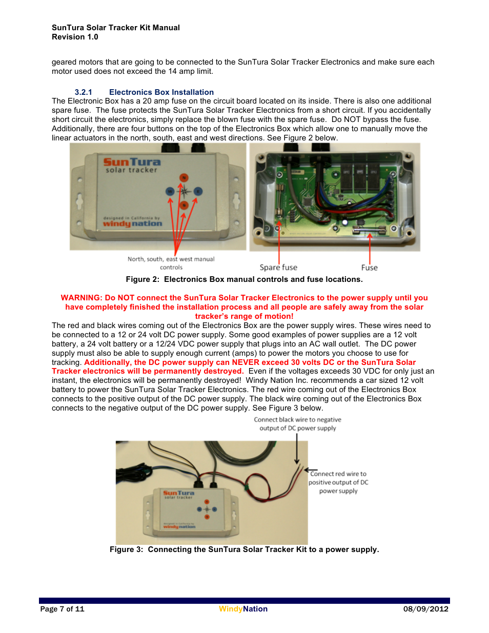 Windy Nation Suntura Series Solar Tracker Electronics User Manual | Page 7 / 11