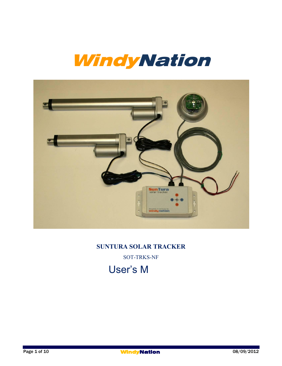 Windy Nation Suntura Series Solar Tracker Small Actuators User Manual | 10 pages