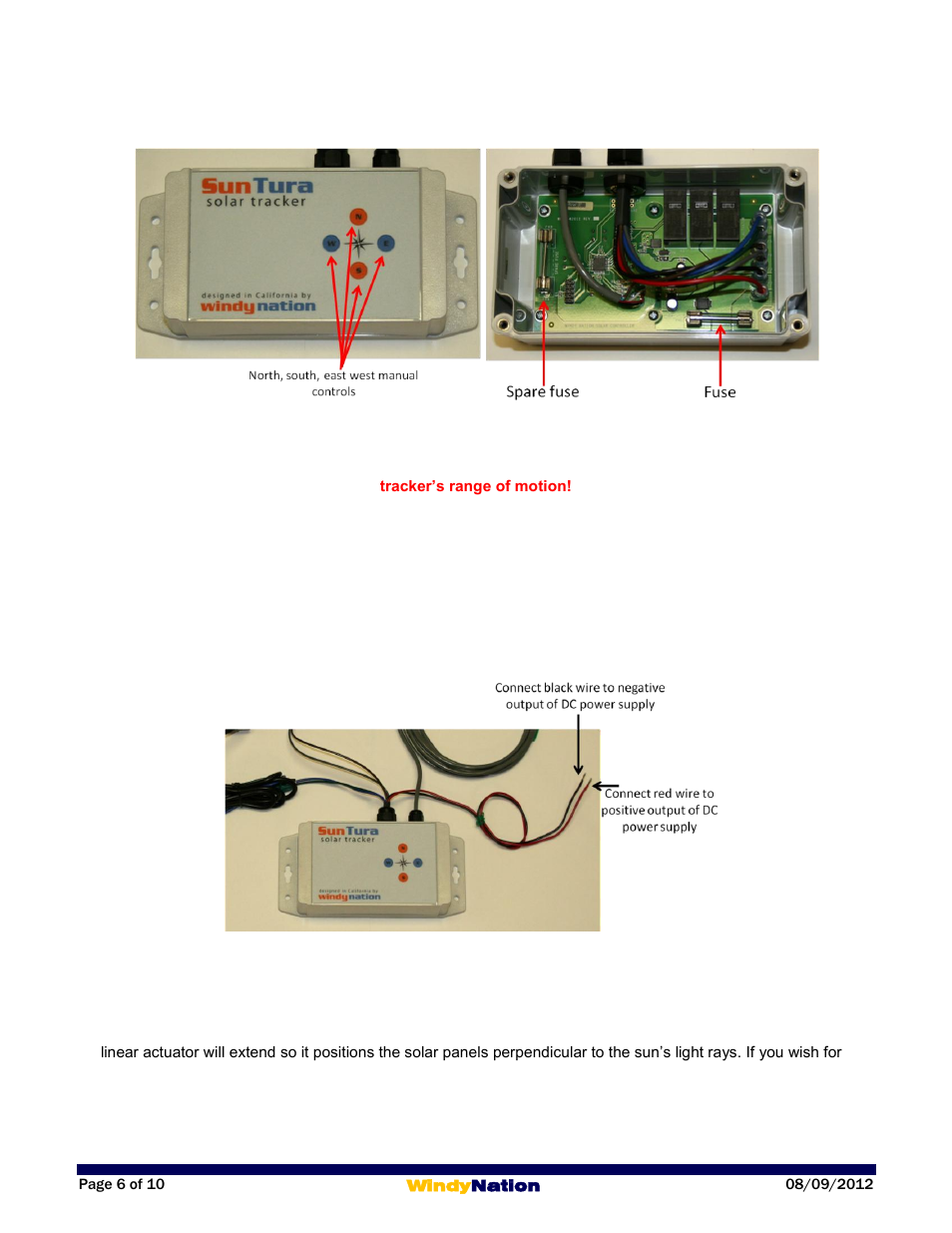 North/south linear actuator installation | Windy Nation Suntura Series Solar Tracker Small Actuators User Manual | Page 6 / 10