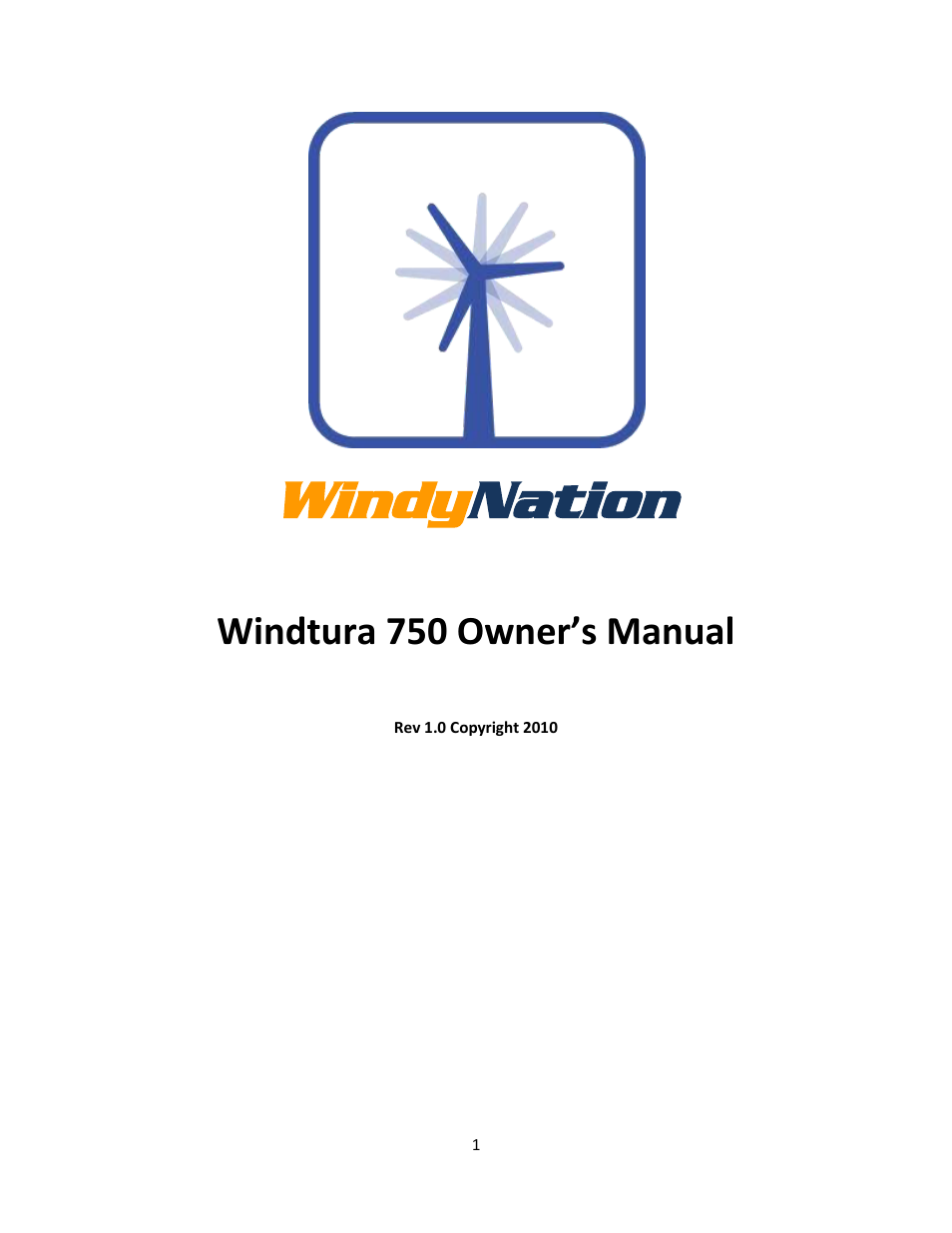 Windy Nation Windtura 750 Wind Turbine Generator User Manual | 16 pages