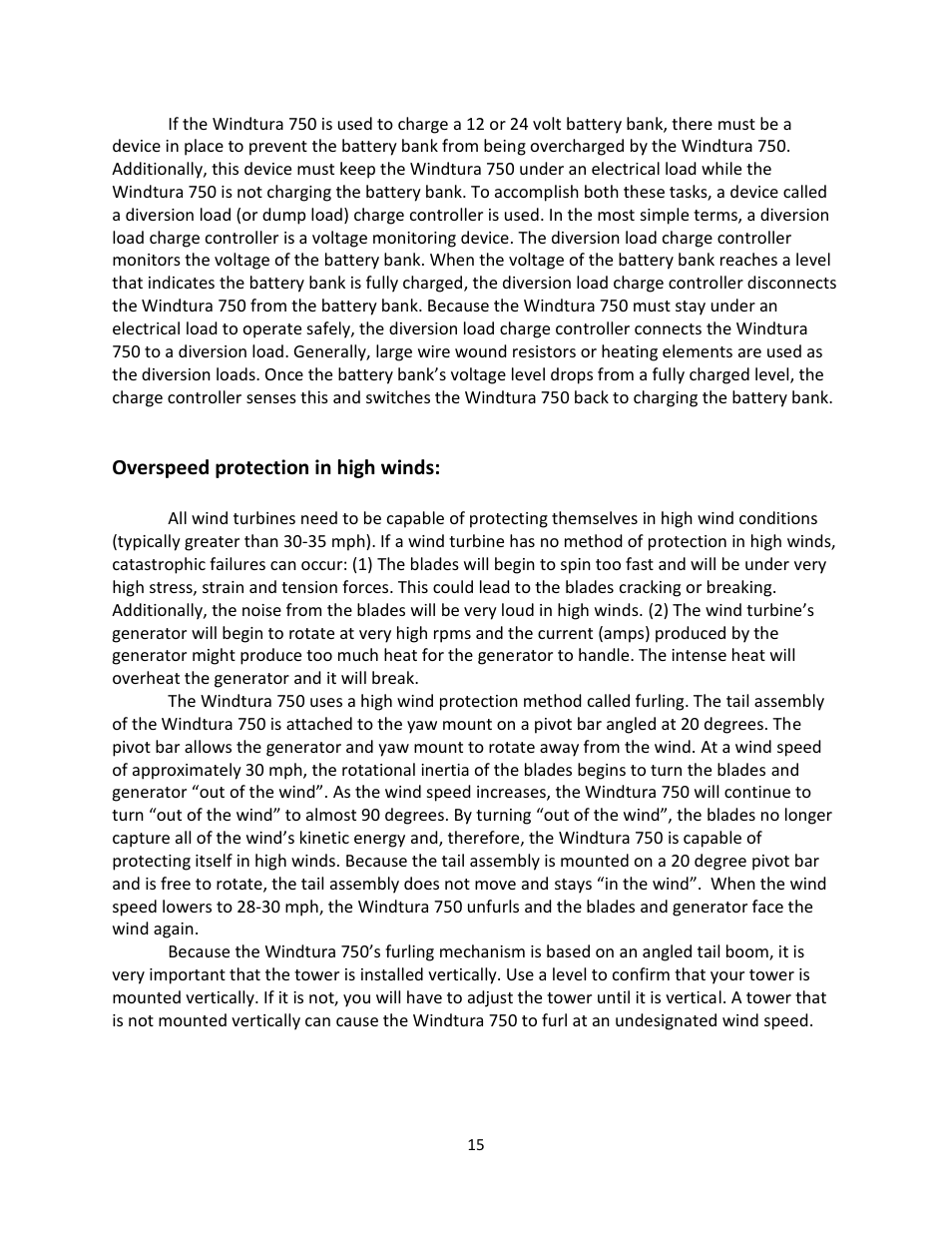 Windy Nation Windtura 750 Wind Turbine Generator User Manual | Page 15 / 16