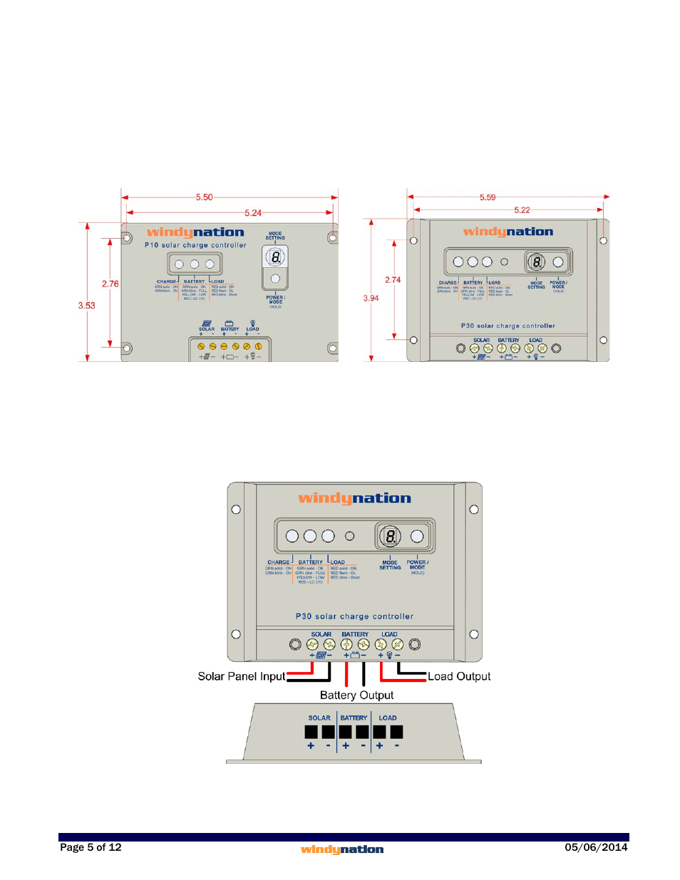 2 mounting, 3 connections, Mounting | Connections | Windy Nation Solar Panel Charge Controller User Manual | Page 5 / 12