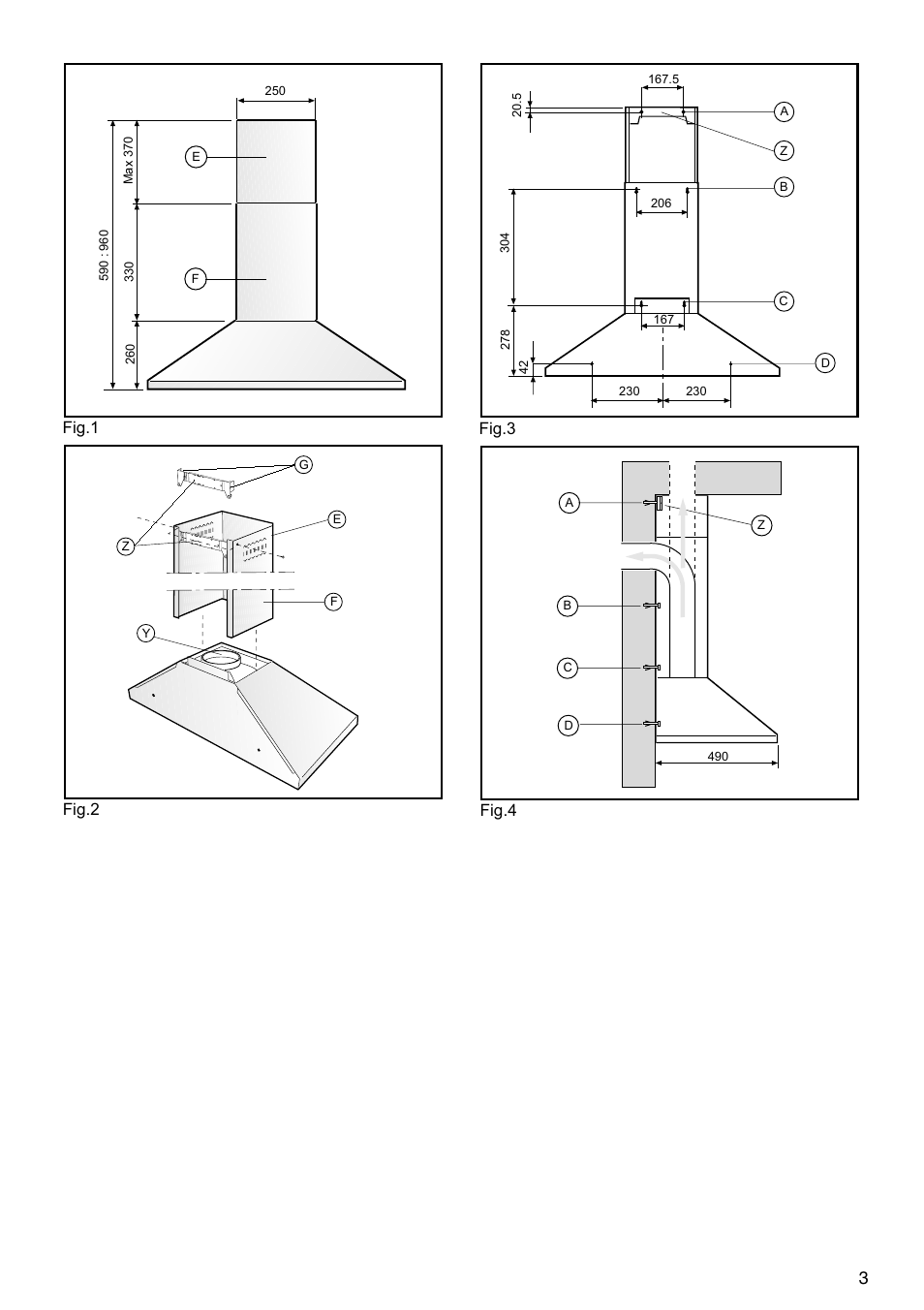 Fig.1 fig.2 fig.3 fig.4 | Glen Dimplex Home Appliances Ltd CHIM60 User Manual | Page 3 / 12