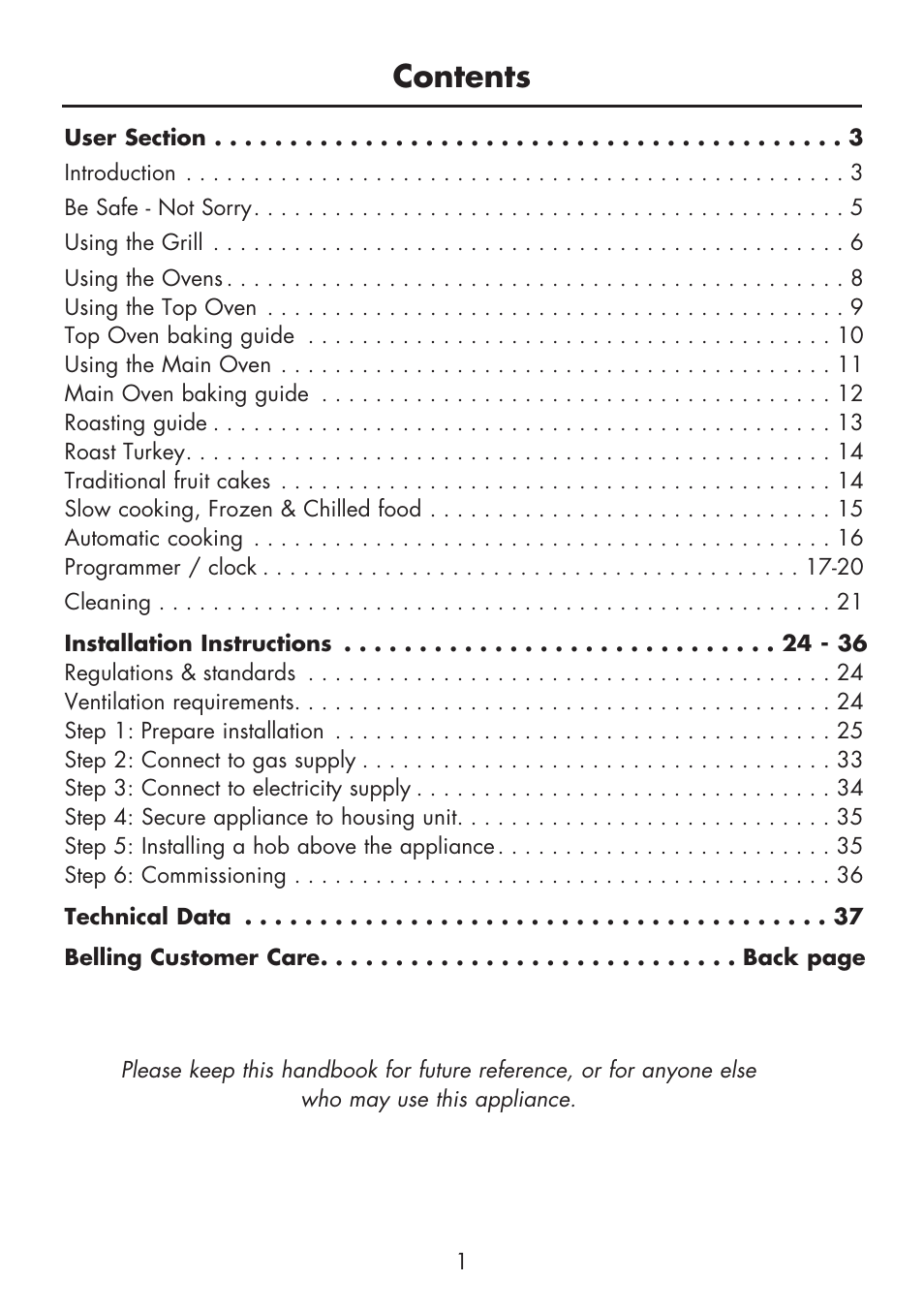 Glen Dimplex Home Appliances Ltd BI 70 G User Manual | Page 3 / 40