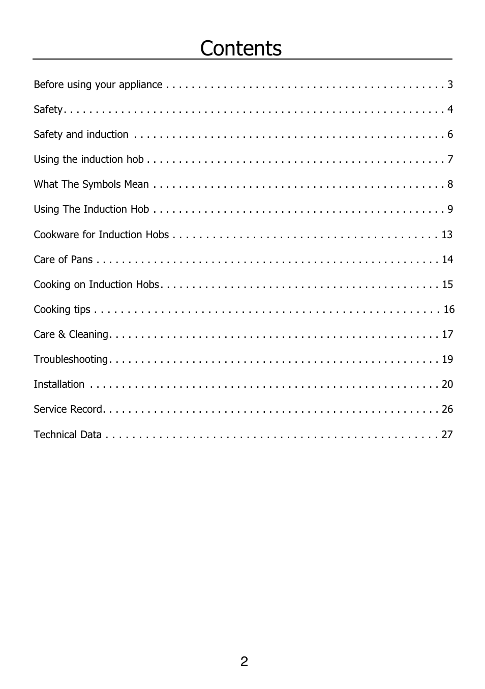 Glen Dimplex Home Appliances Ltd PBI60R User Manual | Page 2 / 28