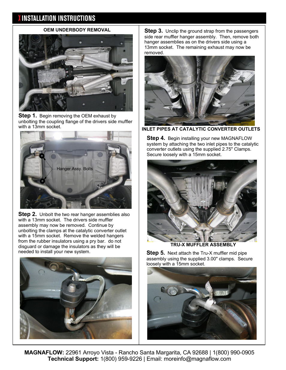 MagnaFlow DODGE CHALLENGER SRT-8 HEMI Stainless Cat-Back System PERFORMANCE EXHAUST User Manual | Page 2 / 3