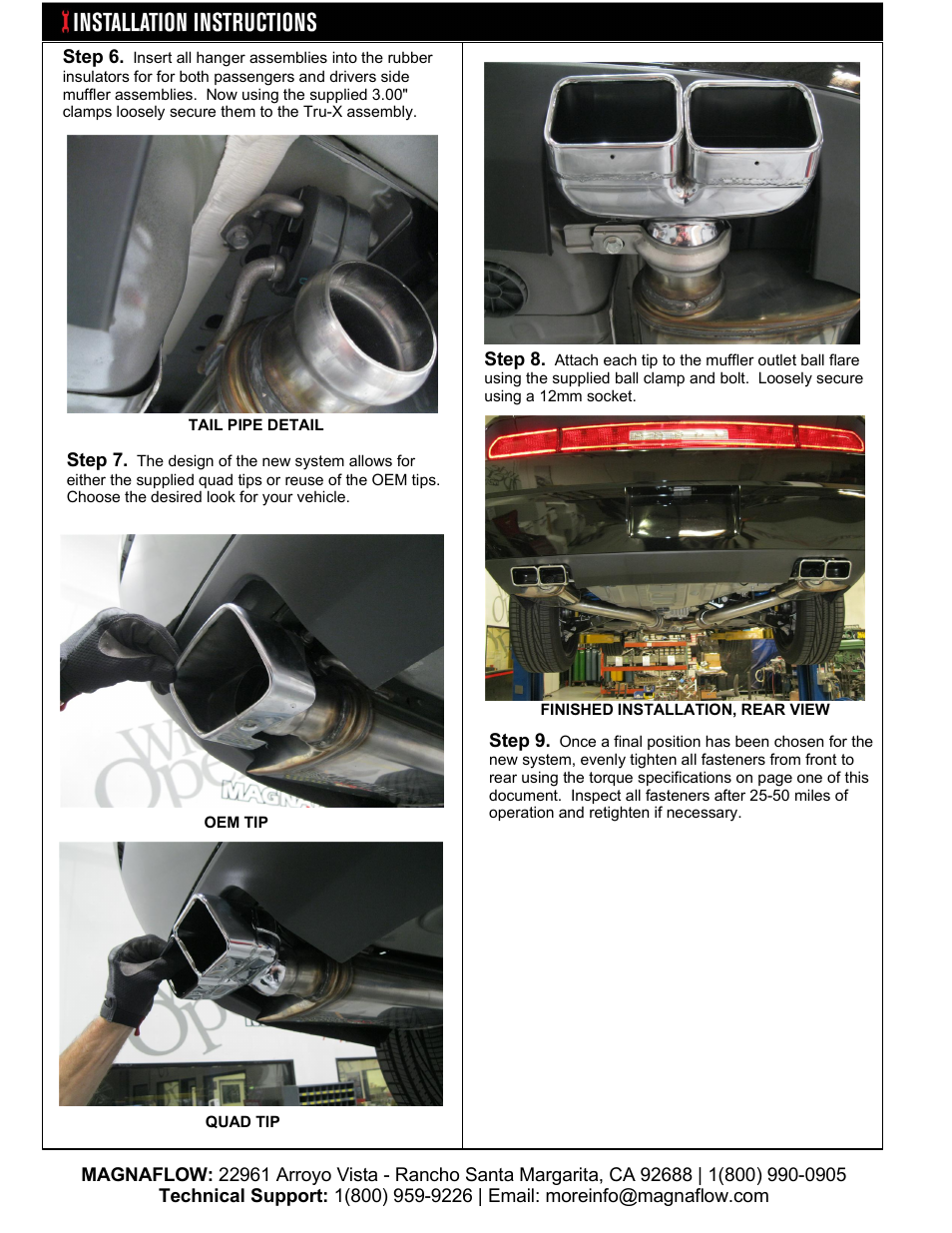 MagnaFlow DODGE CHALLENGER SRT-8 HEMI Stainless Cat-Back System PERFORMANCE EXHAUST User Manual | Page 3 / 3
