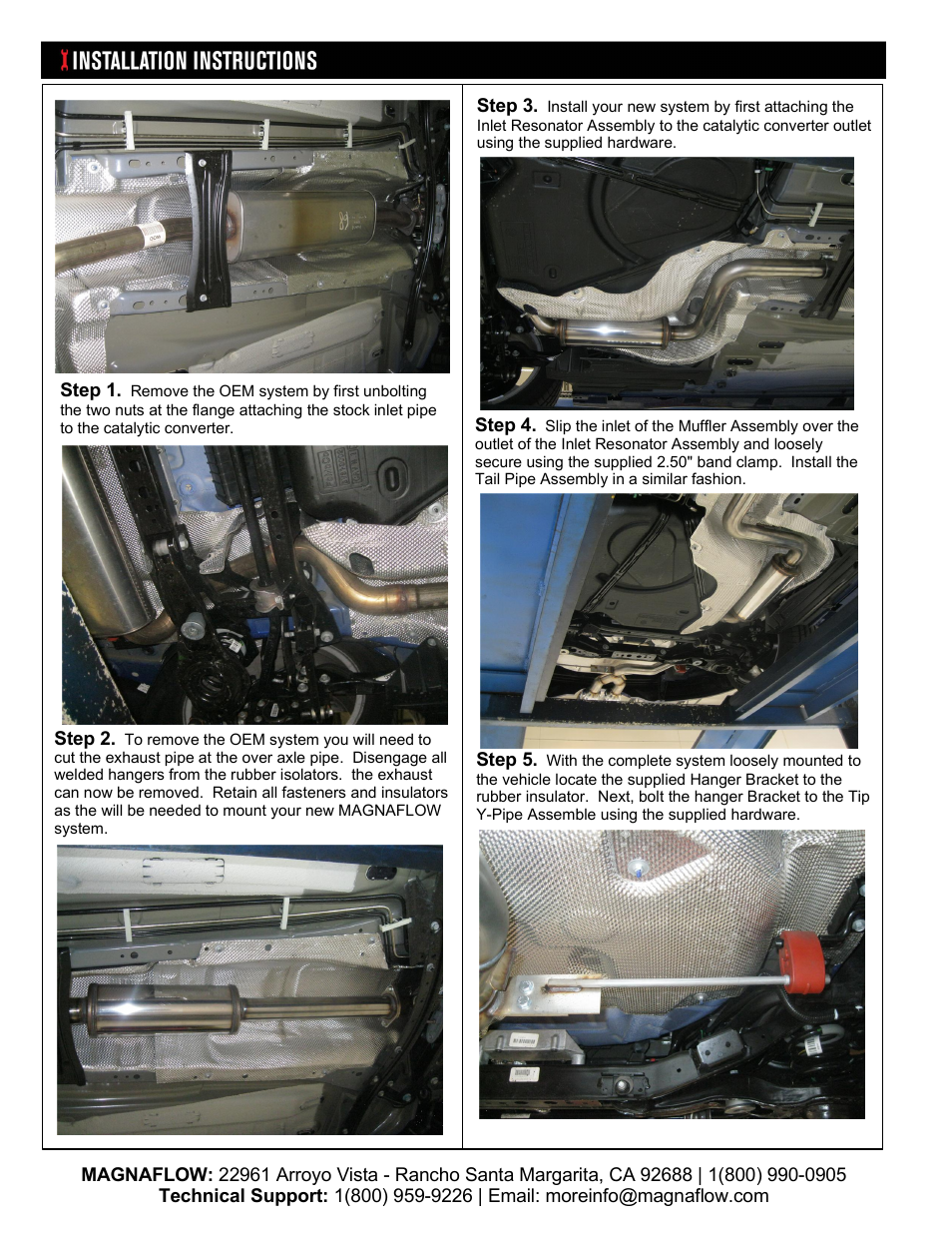 MagnaFlow FORD FOCUS Stainless Cat-Back System PERFORMANCE EXHAUST User Manual | Page 2 / 3