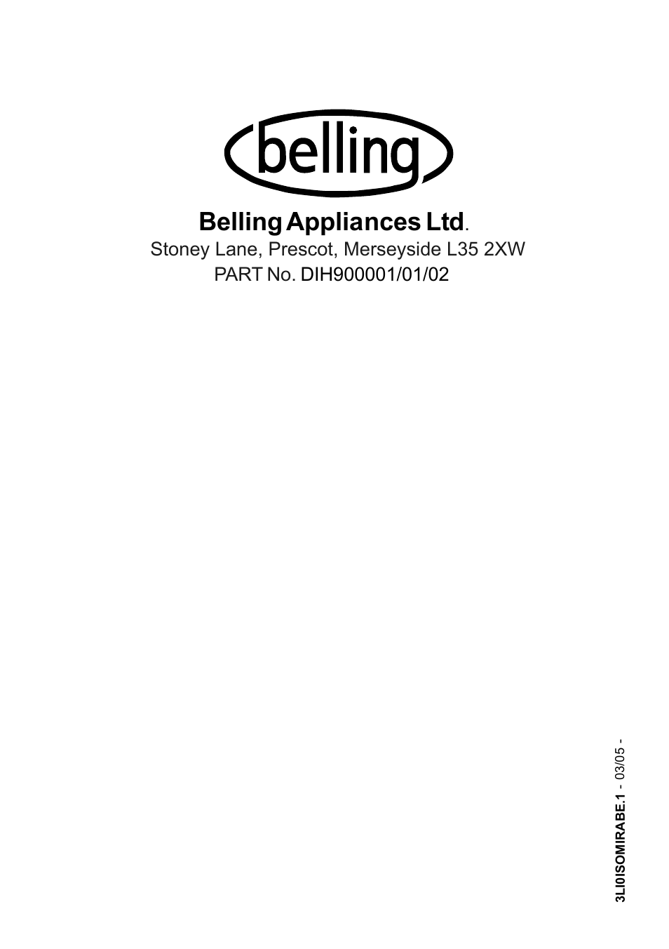 Belling appliances ltd | Glen Dimplex Home Appliances Ltd DIH900 User Manual | Page 12 / 12