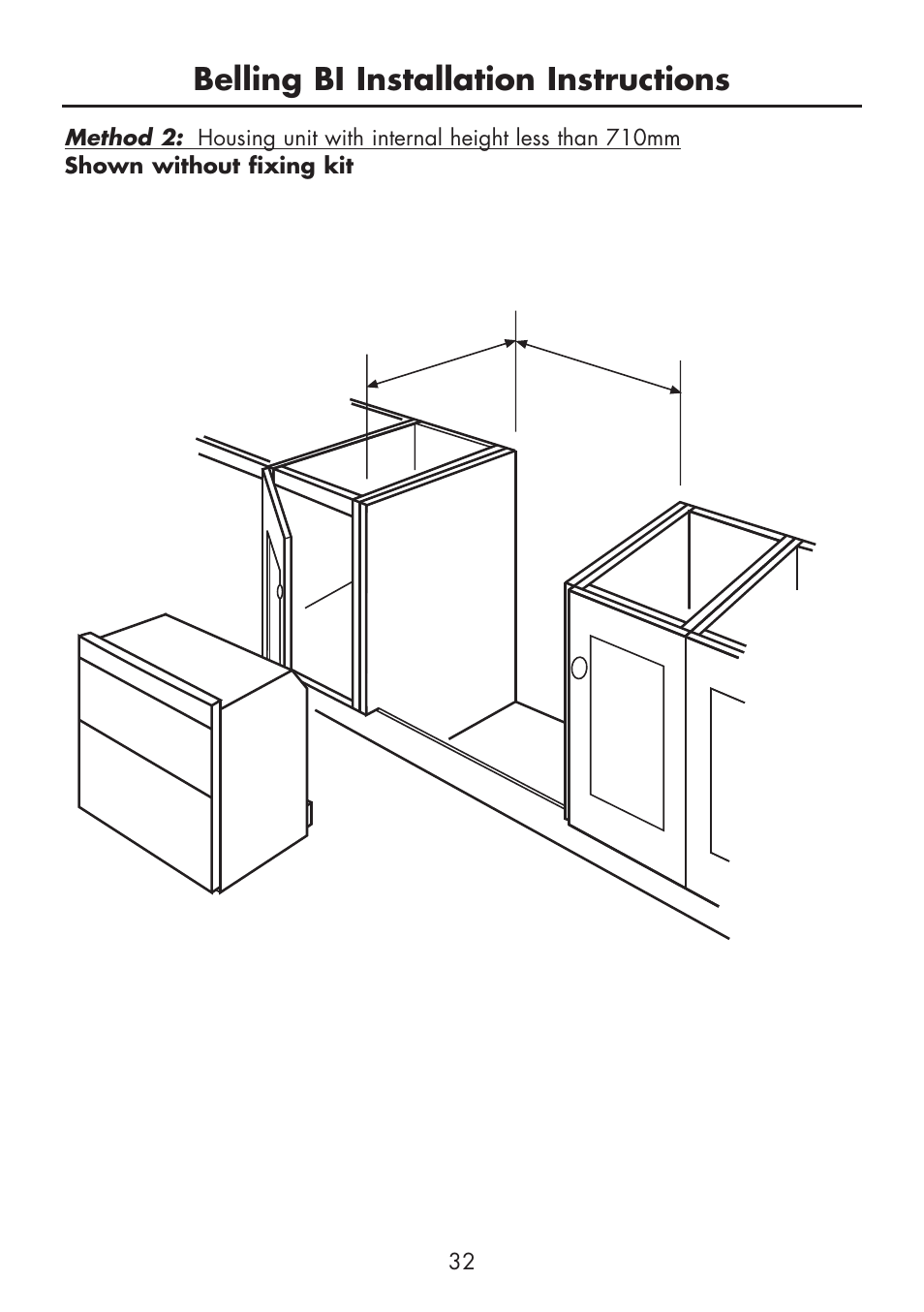 Belling bi installation instructions | Glen Dimplex Home Appliances Ltd BI 70 / 90 FP User Manual | Page 34 / 44