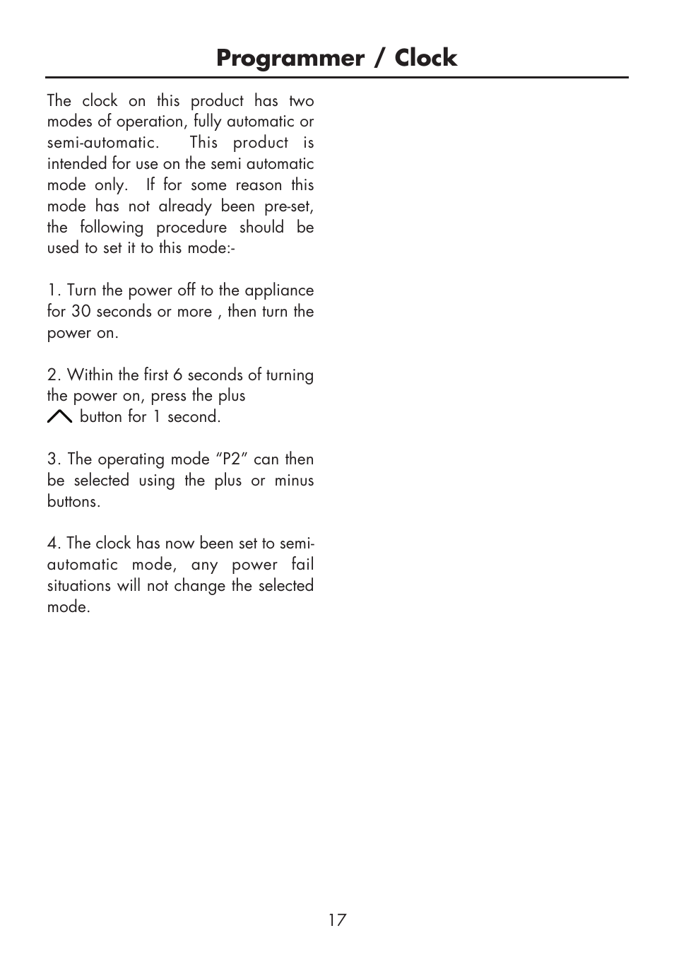 Programmer / clock | Glen Dimplex Home Appliances Ltd BI 90 G User Manual | Page 19 / 36