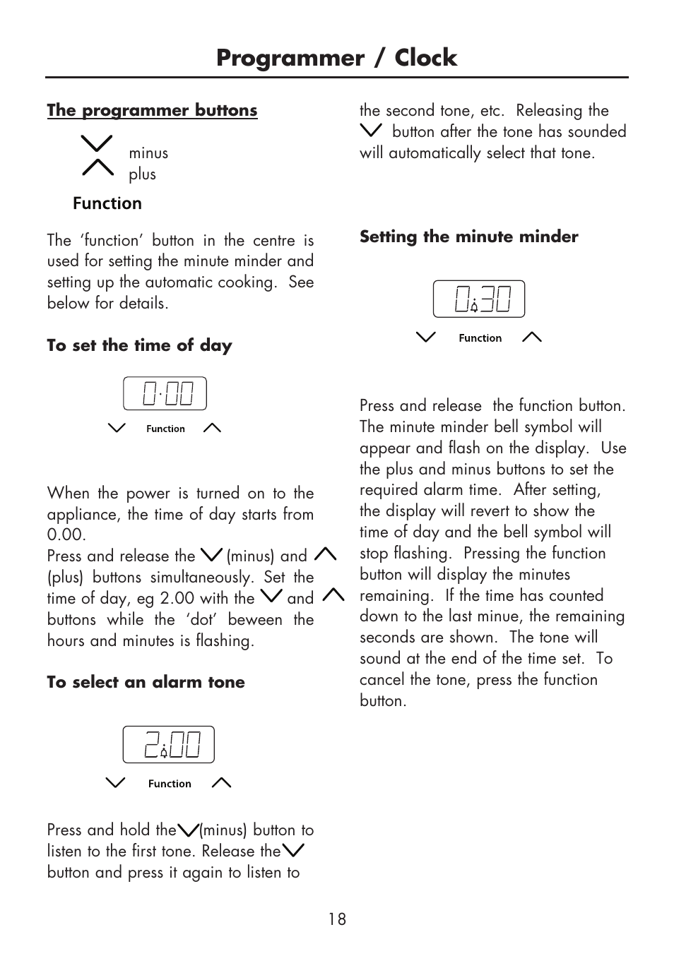 Programmer / clock | Glen Dimplex Home Appliances Ltd BI 90 G User Manual | Page 20 / 36