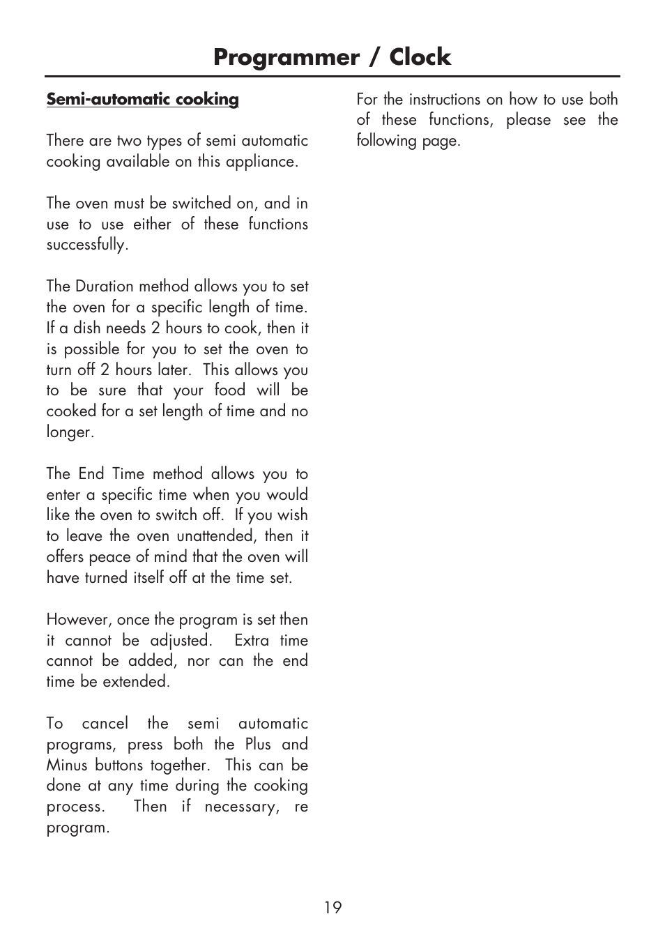 Programmer / clock | Glen Dimplex Home Appliances Ltd BI 90 G User Manual | Page 21 / 36