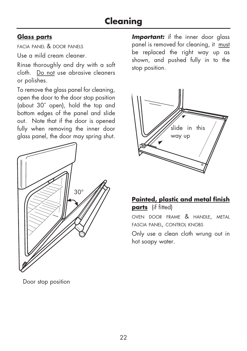 Cleaning | Glen Dimplex Home Appliances Ltd BI 90 G User Manual | Page 24 / 36