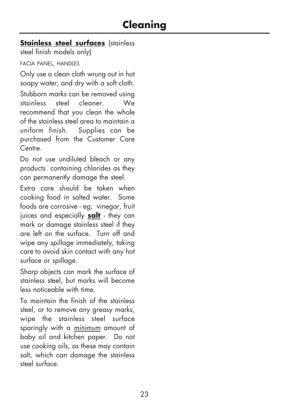 Cleaning | Glen Dimplex Home Appliances Ltd BI 90 G User Manual | Page 25 / 36