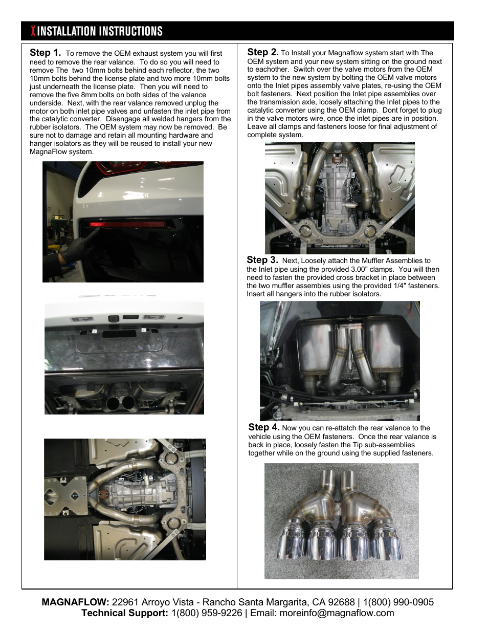 MagnaFlow CHEVROLET CORVETTE Stainless Axle-Back System PERFORMANCE EXHAUST User Manual | Page 2 / 3