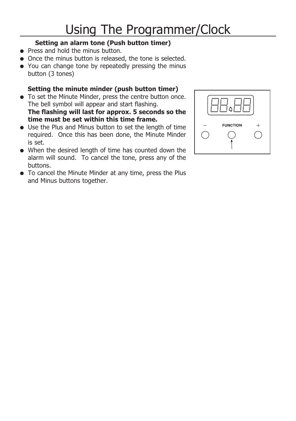 Using the programmer/clock | Glen Dimplex Home Appliances Ltd COUNTRY CLASSIC 100 E User Manual | Page 8 / 30