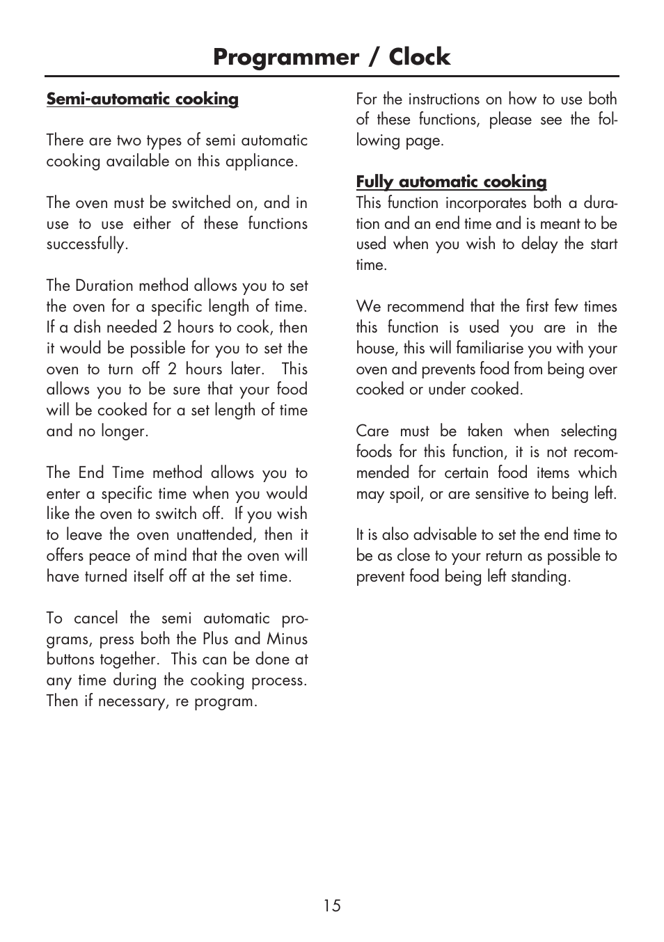 Programmer / clock | Glen Dimplex Home Appliances Ltd BI 90 MF User Manual | Page 17 / 28