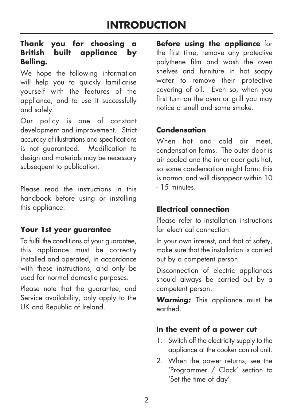 Introduction | Glen Dimplex Home Appliances Ltd BI 90 MF User Manual | Page 4 / 28