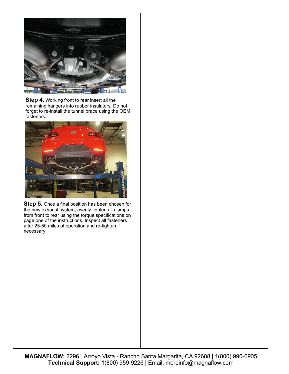 MagnaFlow CHEVROLET SS Stainless Cat-Back System PERFORMANCE EXHAUST User Manual | Page 3 / 3