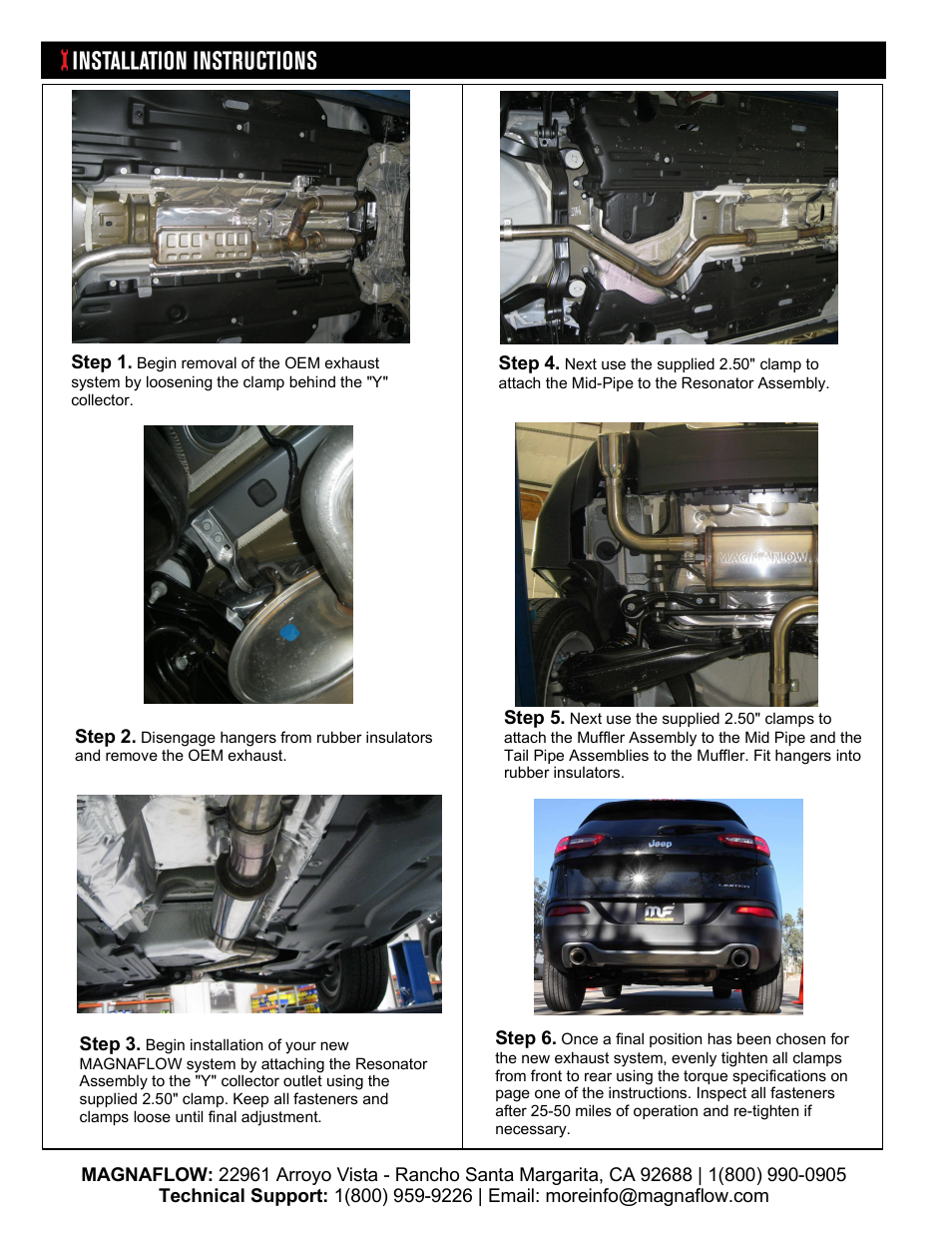 MagnaFlow JEEP TRUCK CHEROKEE Stainless Cat-Back System PERFORMANCE EXHAUST User Manual | Page 2 / 2