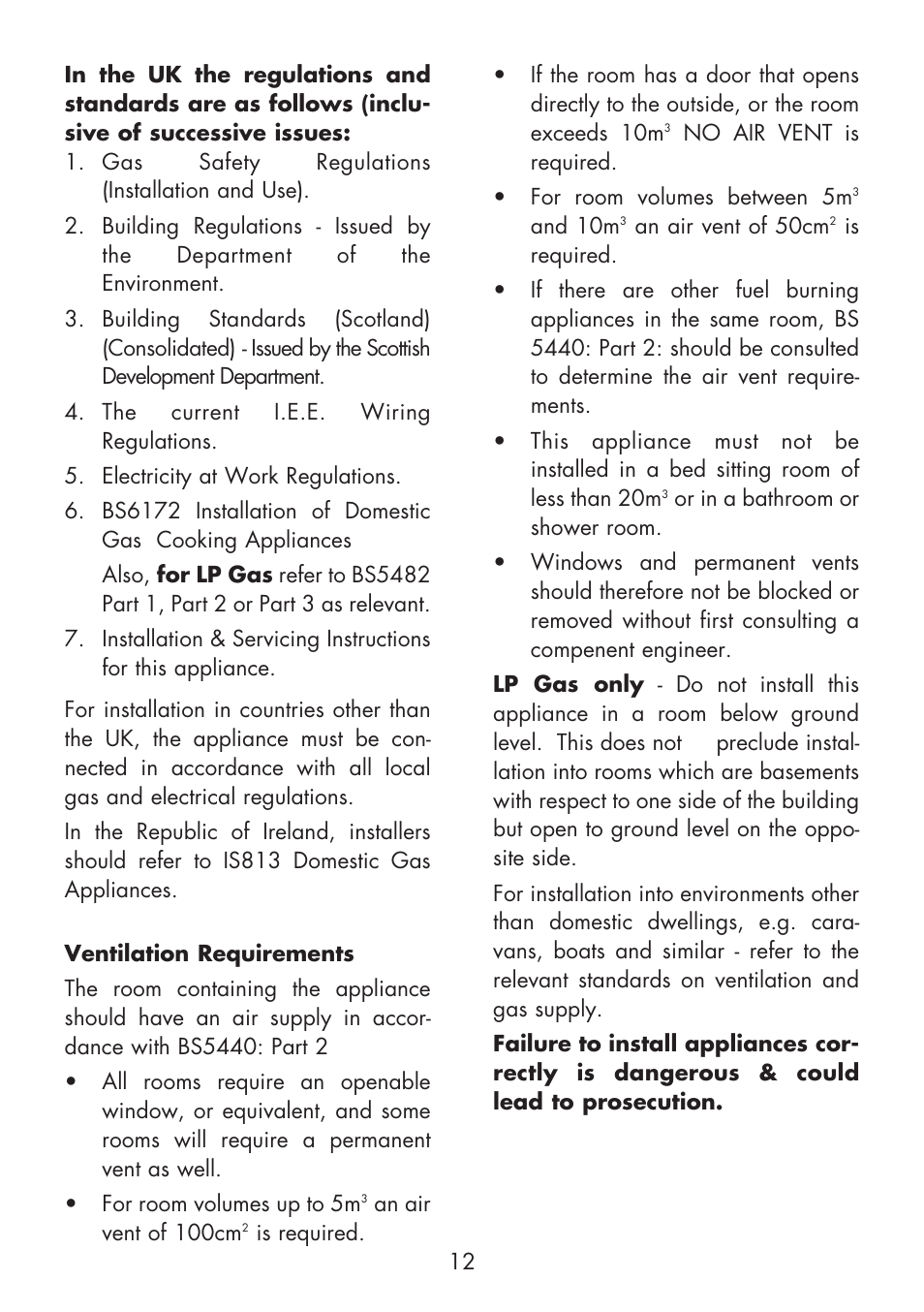 Glen Dimplex Home Appliances Ltd Front & Side Control Gass Hobs 70T User Manual | Page 12 / 22