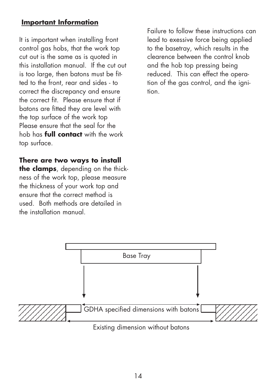 Glen Dimplex Home Appliances Ltd Front & Side Control Gass Hobs 70T User Manual | Page 14 / 22