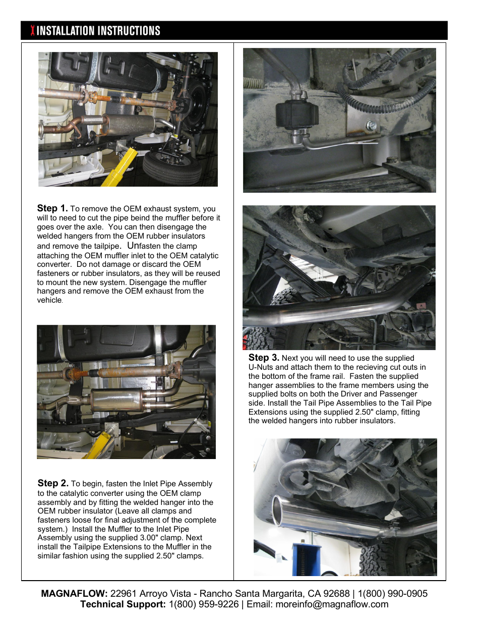 MagnaFlow FORD TRUCK F-150 Stainless Cat-Back System PERFORMANCE EXHAUST User Manual | Page 2 / 3