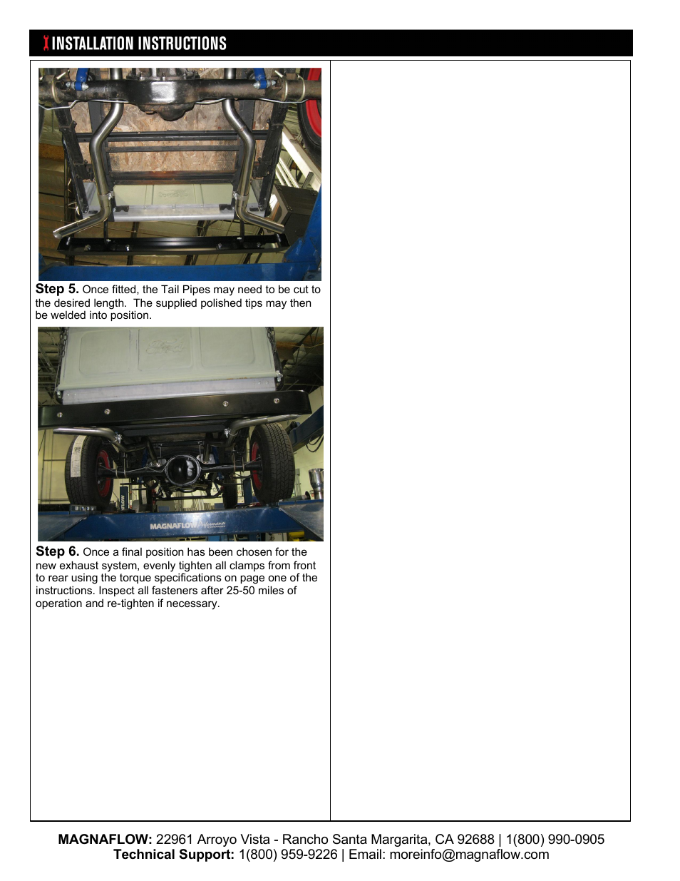 MagnaFlow FORD TRUCK F-100 Stainless Cat-Back System PERFORMANCE EXHAUST User Manual | Page 3 / 3