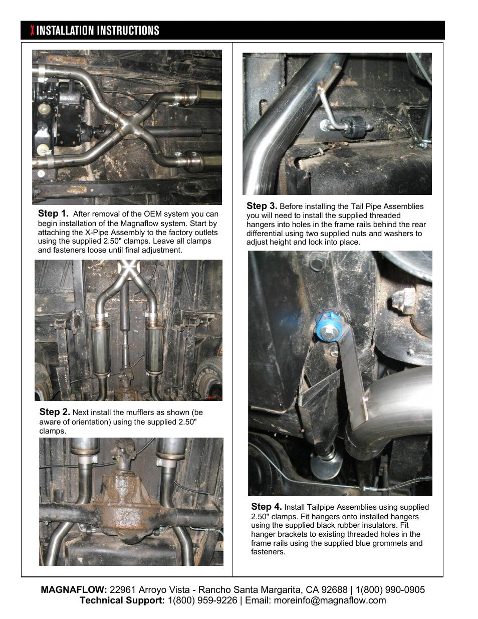 MagnaFlow FORD TRUCK BRONCO Stainless Crossmember-Back System PERFORMANCE EXHAUST User Manual | Page 2 / 3