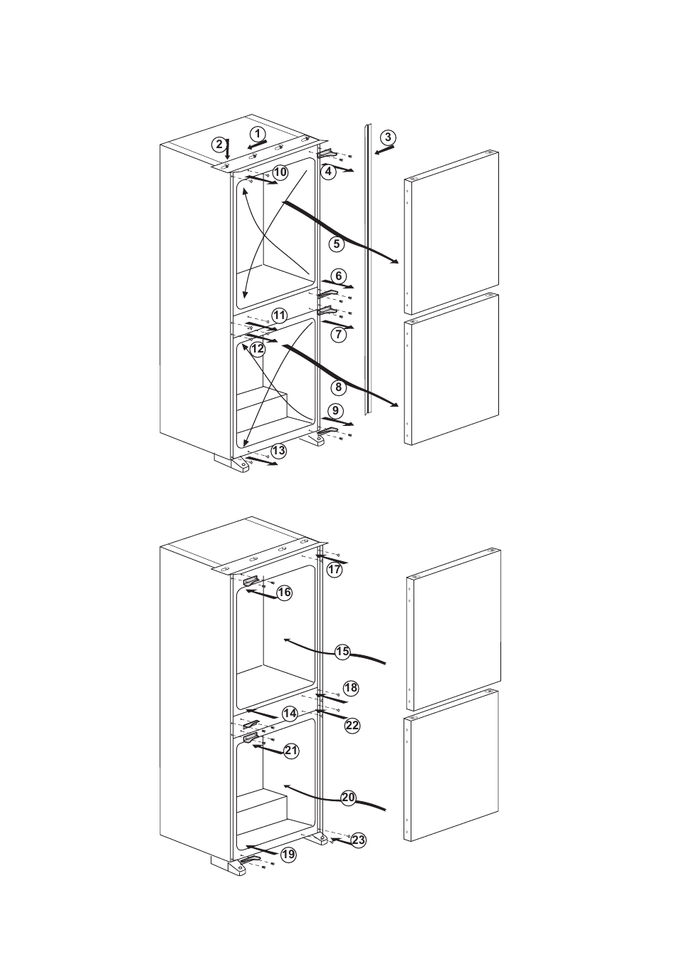 17 reversing the doors | Glen Dimplex Home Appliances Ltd BE817 IFF5050FF User Manual | Page 18 / 28