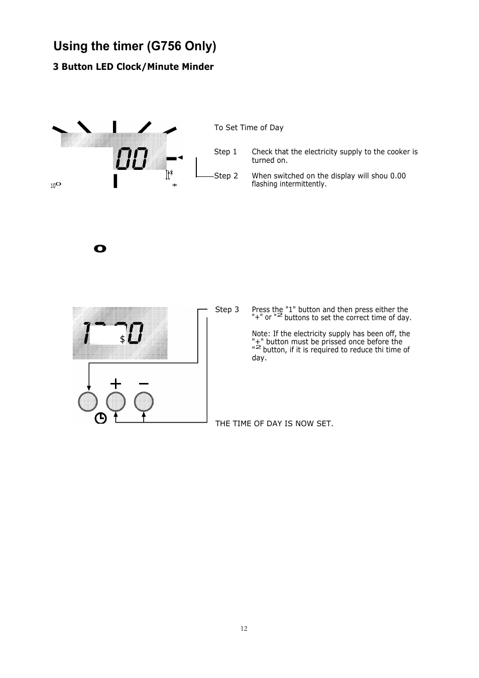 Using the timer (g756 only) | Glen Dimplex Home Appliances Ltd GT 756 User Manual | Page 12 / 24
