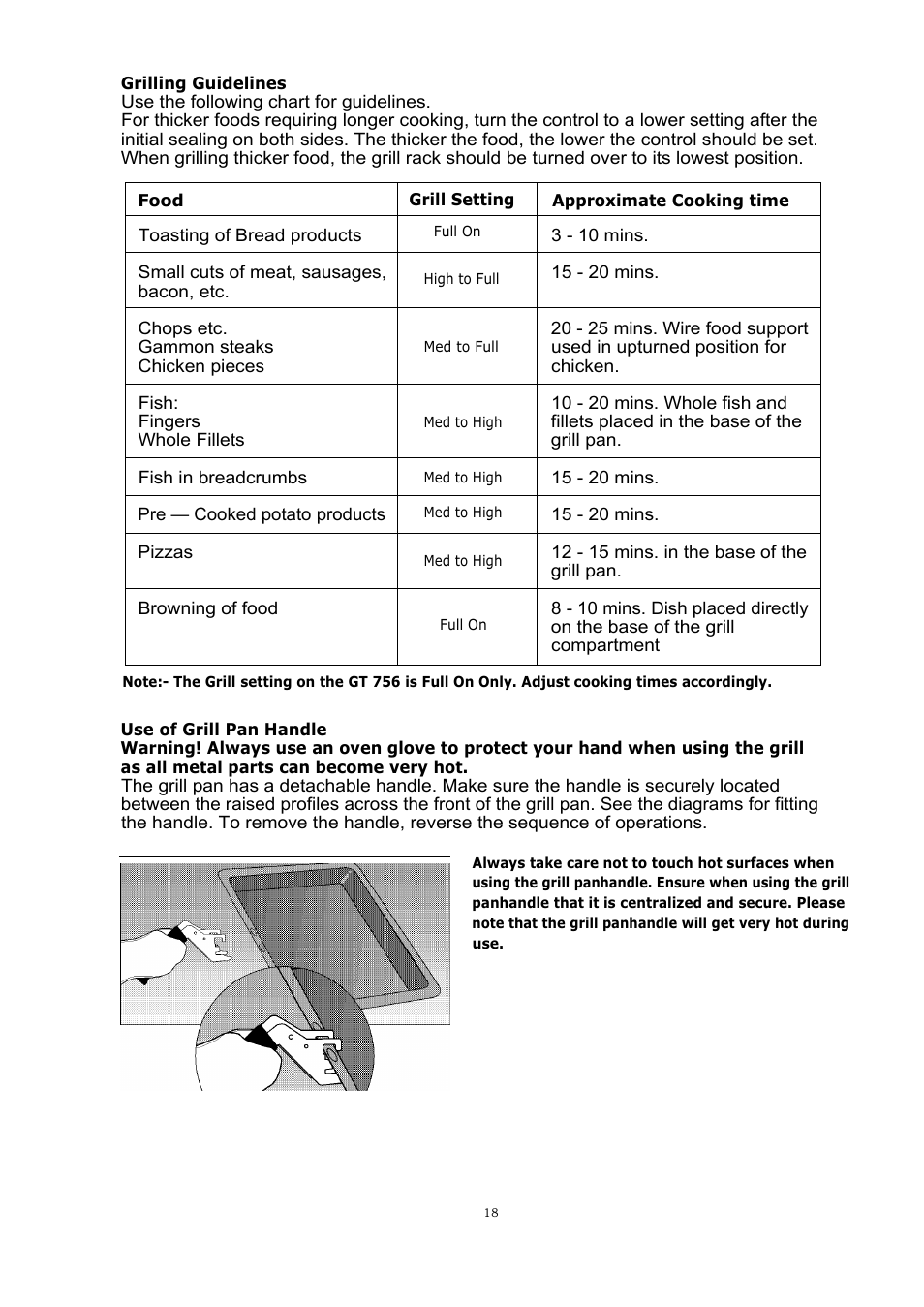 Glen Dimplex Home Appliances Ltd GT 756 User Manual | Page 18 / 24