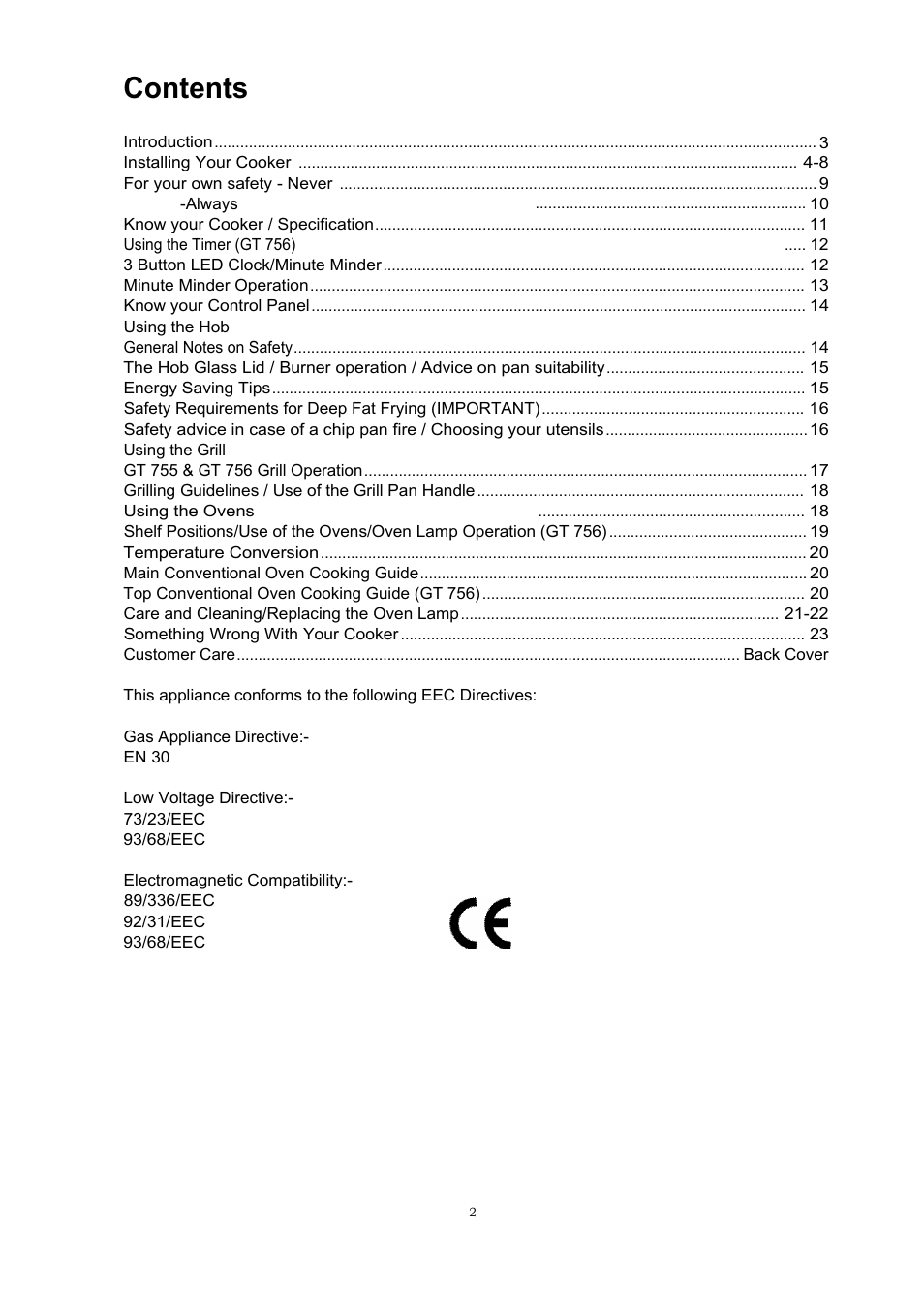 Glen Dimplex Home Appliances Ltd GT 756 User Manual | Page 2 / 24