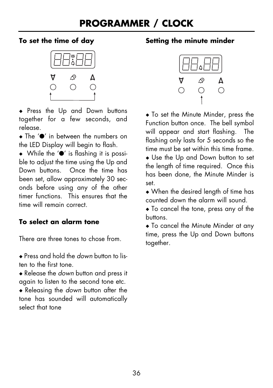 Programmer / clock | Glen Dimplex Home Appliances Ltd FSE 60 I User Manual | Page 38 / 48